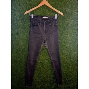 Levi's 720 High Rise Super Skinny Black Jeans Women's Size 25 W25 L28 Faded